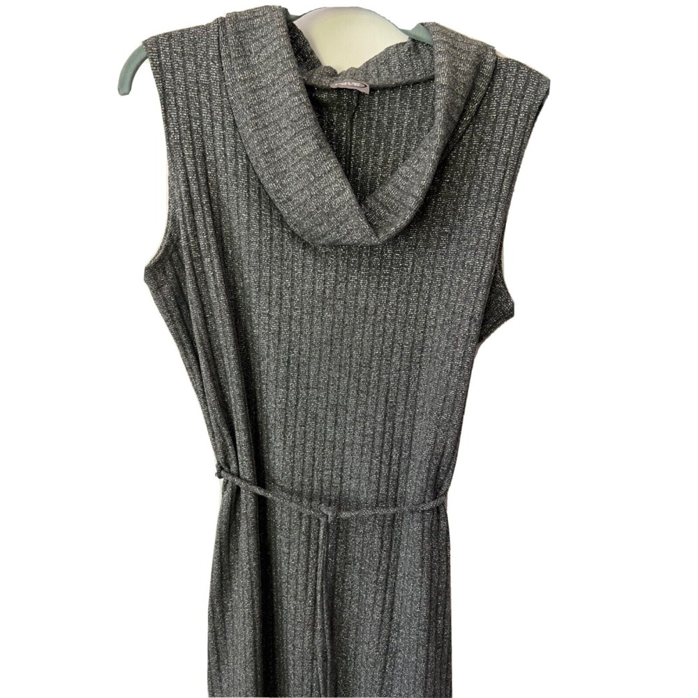 Rave sleeveless Silver Sparkle Dress Cowl Neck Date Night BodyCon Size Large